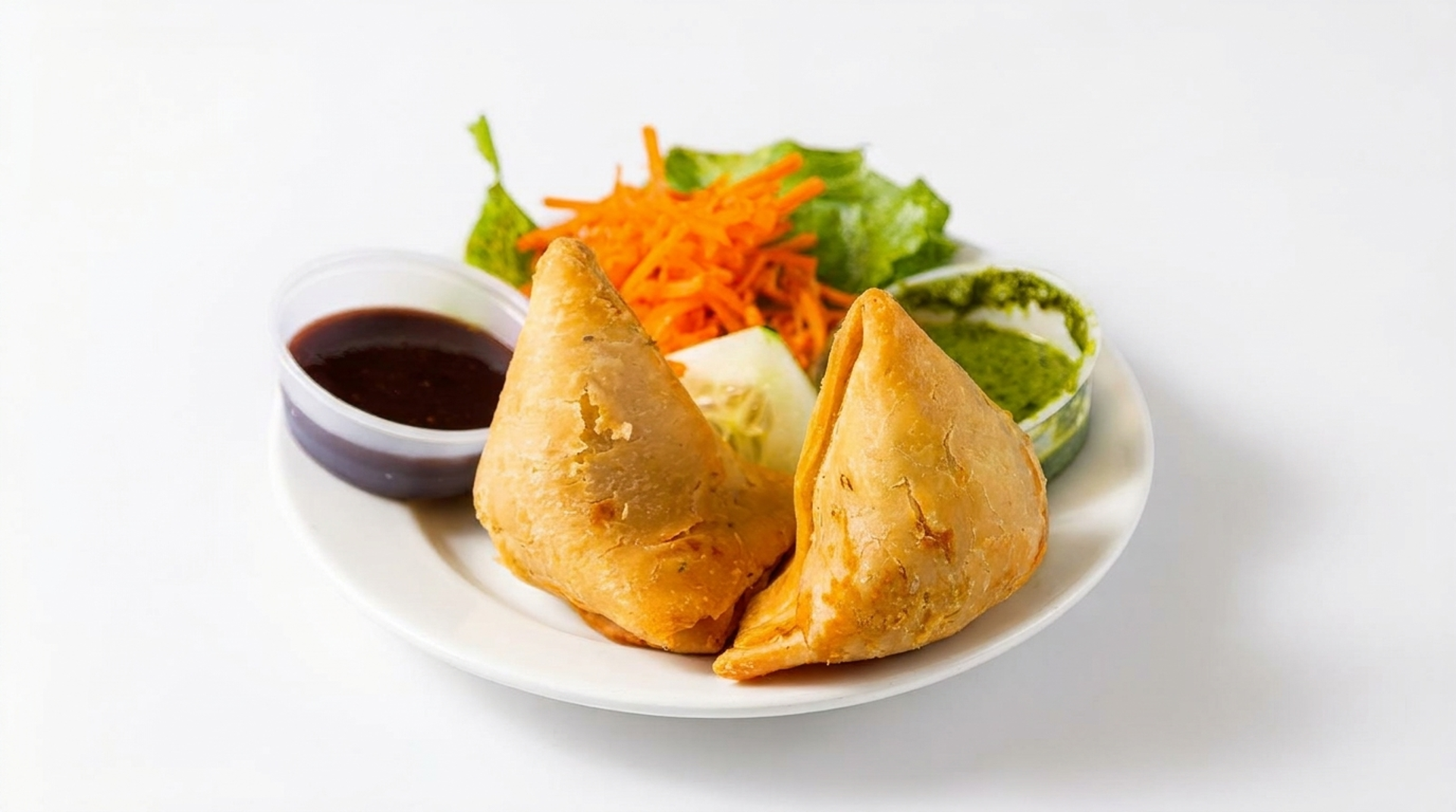 Lasuni Gobi and vegan samosas